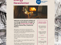 Image shows the front page of the Energy Newsletter surrounded by newspaper cuttings.
